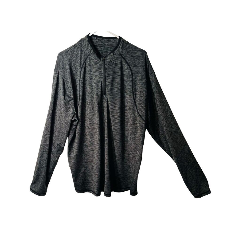 Zengjo Athletic Shirt Mens Size XXL Long Sleeve Aqua Gray Gym Wear Athleisure